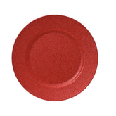 Kitchen Goods PP Deco Plate with Glitters 33cm - Christmas Red